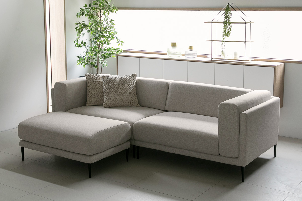 듀커소파 DK010 베이지 워셔블+풀커버링 오토만 (스툴) 90 x 60 x 41