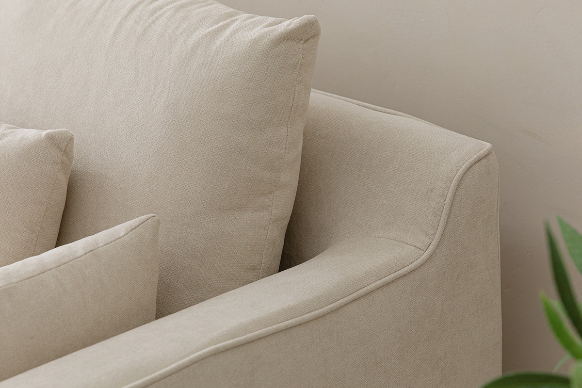 듀커소파 DK287 4인 크림 아이보리 워셔블+풀커버링 구스다운  패브릭소파