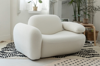 듀커쇼파 DK293 화이트 부클레 1인 소파