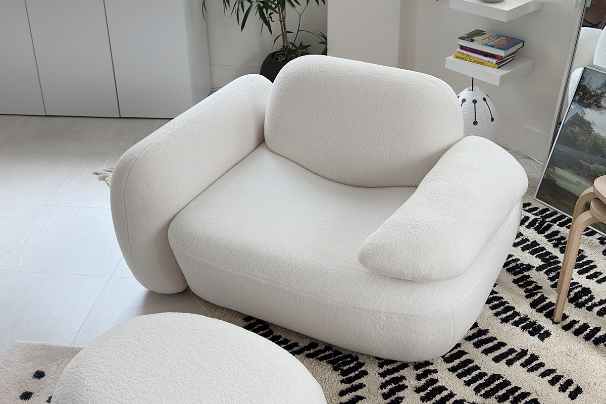 듀커쇼파 DK293 화이트 부클레 1인 소파