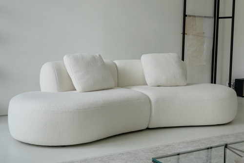 듀커쇼파 DK296 화이트 부클레 4인 소파